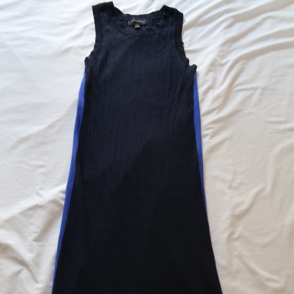 Banana Republic Elegant Black and Blue Women's Dress - Picture 2 of 3